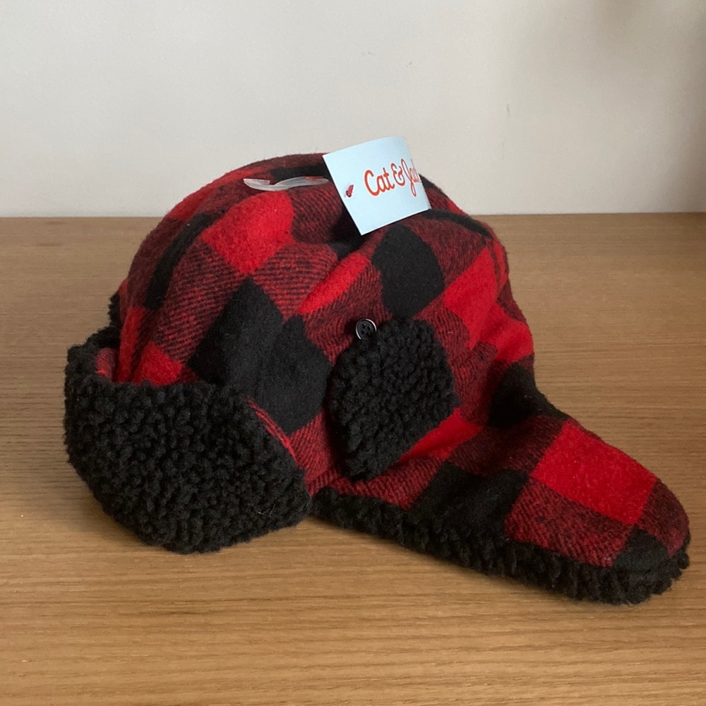 CAT & JACK | Flannel & faux Sherpa hat